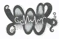 An intricate design of a heartbeat waveform morphing into the name Захар, blending your passion for your son and your work as a cardiologist tattoo design idea