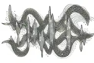 An intricate design of a heartbeat waveform morphing into the name Захар, blending your passion for your son and your work as a cardiologist tattoo design idea