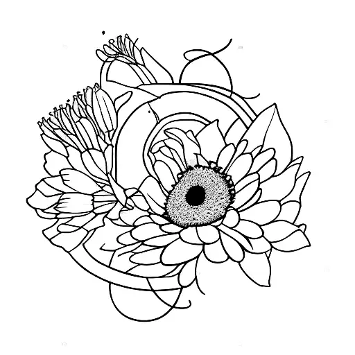 birth month flowers of may September and December  tattoo design idea