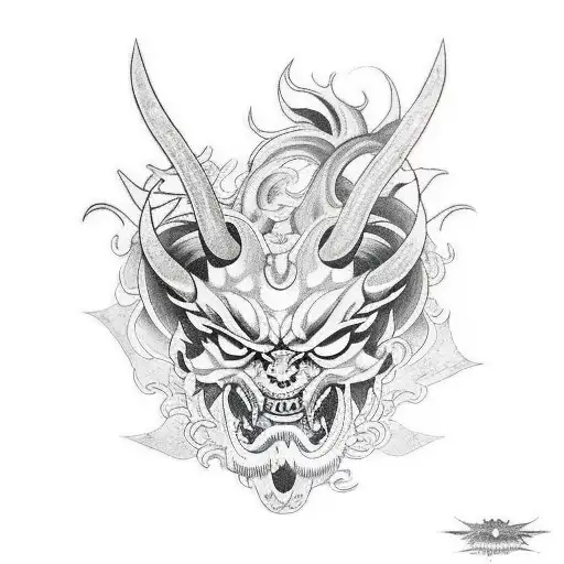 demon slayer minimalistic  tattoo design idea