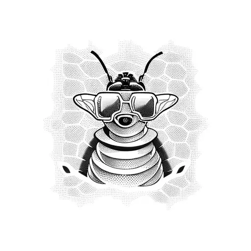 Bee hive honey colm, distopian, basset hound tattoo design idea