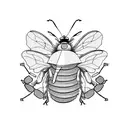 Bee hive honey colm, distopian, basset hound, arm tattoo tattoo design idea