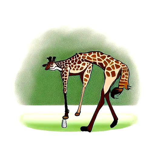 giraffe playing cricket tattoo design idea