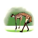 giraffe playing cricket tattoo design idea