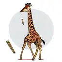 giraffe playing cricket tattoo design idea