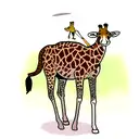 giraffe playing cricket tattoo design idea