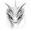 simple dragon sleeping tattoo design idea
