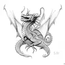 simple dragon sleeping tattoo design idea
