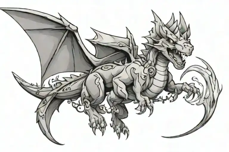 charizard development tattoo design idea