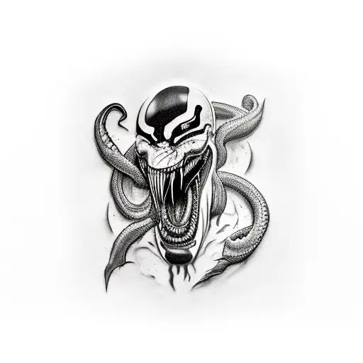 kratos and venom tattoo design idea