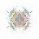 Multicolored elongated abstract pattern with halftone transitions. tattoo design idea