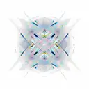 Multicolored elongated abstract pattern with halftone transitions. tattoo design idea