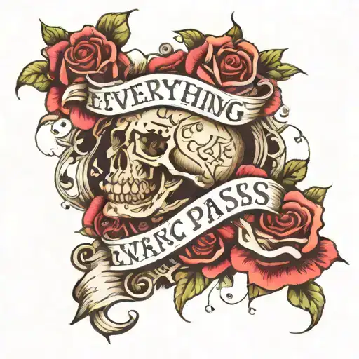 quote "everything passes" tattoo design idea