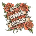 quote "everything passes" tattoo design idea