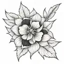 manly flower tattoo design idea