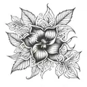 manly flower tattoo design idea