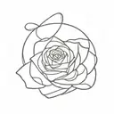 tangled yarn that turns into a rose tattoo design idea