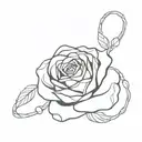tangled yarn that turns into a rose tattoo design idea
