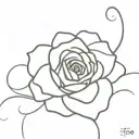 tangled yarn that turns into a rose tattoo design idea