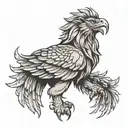 lion head with eagle wings tattoo design idea