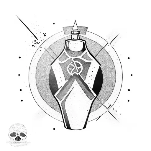 broken bottle tattoo design idea