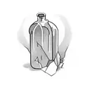 broken bottle tattoo design idea