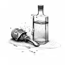 leaking broken bottle tattoo design idea