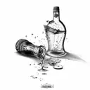 leaking broken bottle tattoo design idea