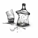 leaking broken bottle tattoo design idea