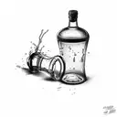 leaking broken bottle tattoo design idea