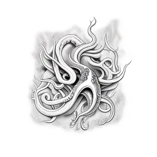 giant squid tattoo design idea