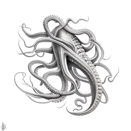 giant squid tattoo design idea