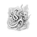 giant squid tattoo design idea