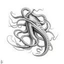 giant squid tattoo design idea