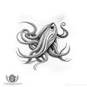 giant squid tattoo design idea