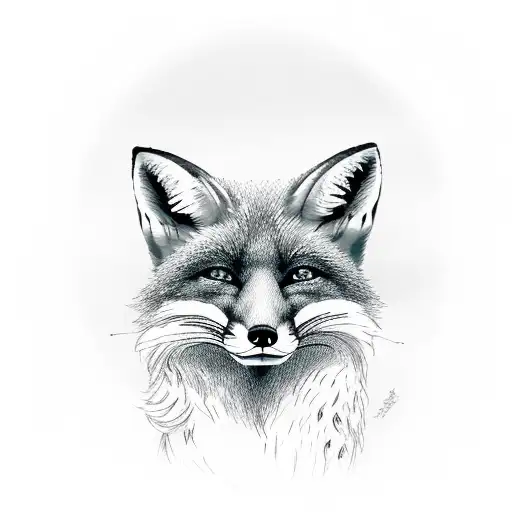 fox holding lucky clover tattoo design idea