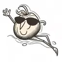 a tanning peach tattoo design idea