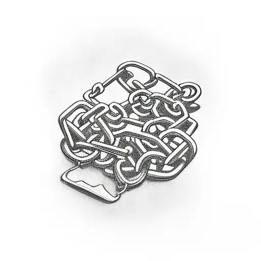 broken chains at the foot of a cross tattoo design idea