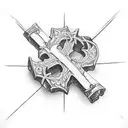 3 crosses broken chains at bottom tattoo design idea