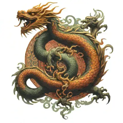 Chinese dragon intertwined with the name Kali  tattoo design idea