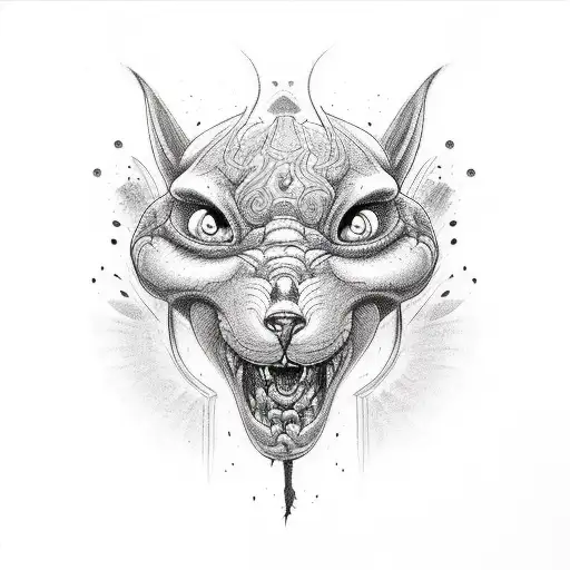 An intricate tattoo merging elements from Donnie Darko and Fight Club tattoo design idea