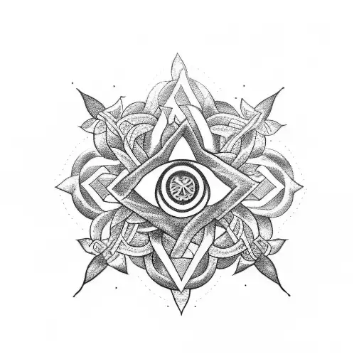 A minimalist tattoo of a plant intertwined with witchcraft symbols tattoo design idea