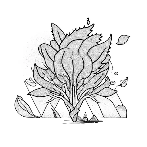 A magical plant growing out of a vinyl record tattoo design idea