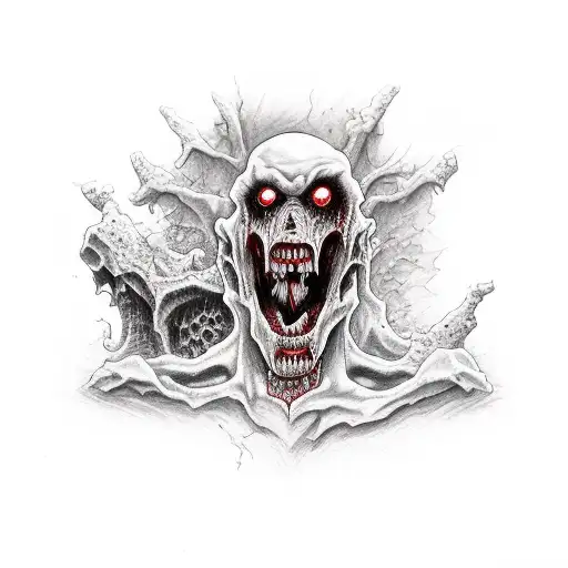 vampire zombie tattoo design idea