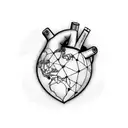 A map of the world inside a heart tattoo design idea