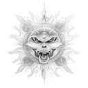 sun with long rays  tattoo design idea
