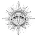 sun with long rays  tattoo design idea