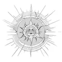 sun with long rays  tattoo design idea