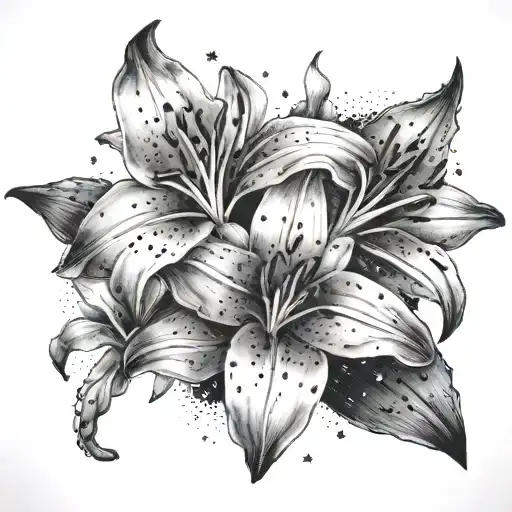 lily and andromeda constellation tattoo design idea