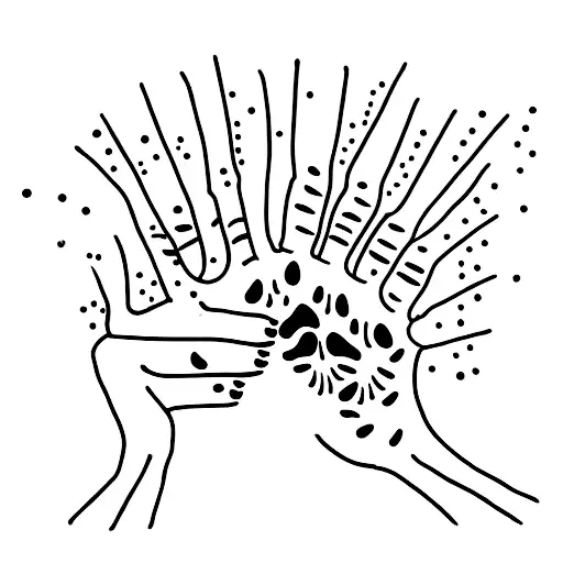 cat scratching with one paw tattoo design idea